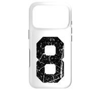 Numéro en détresse #8 Sport Black Varsity Number Coque pour iPhone 17 Pro
