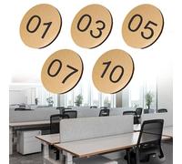 numéro Étiquette Numérotée 1-50 1-100, Étiquettes Numériques Givrées En Acrylique, Étiquette De Signe Numérique Circulaire Avec Support(Gold-1-100 D 8 CM)