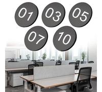 numéro Étiquette Numérotée 1-50 1-100, Étiquettes Numériques Givrées En Acrylique, Étiquette De Signe Numérique Circulaire Avec Support(Black-1-50 D 3.5 CM)