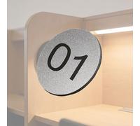 numéro Étiquettes Numériques Rondes Dia 3,5 5 8 CM Avec Support Auto-adhésif/Étiquette Numérotée En Acrylique Givrée Pour Numéro Position(Silver-1-20 D 3.5 CM)