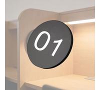 numéro Étiquettes Numériques Rondes Dia 3,5 5 8 CM Avec Support Auto-adhésif/Étiquette Numérotée En Acrylique Givrée Pour Numéro Position(Black-1-20 D 3.5 CM)