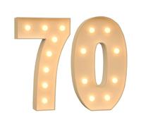 Numéro Géant Lumineux pour Fête - Chiffres et Lettres LED Décoratifs, 3000K Blanc Chaud, Idéal pour Décoration d’Anniversaire, Mariage et Baby Shower (Ensemble rose 70 ans,100cm/3FT)