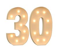 Numéro Géant Lumineux pour Fête - Chiffres et Lettres LED Décoratifs, 3000K Blanc Chaud, Idéal pour Décoration d’Anniversaire, Mariage et Baby Shower (Ensemble rose 30 ans,100cm/3FT)