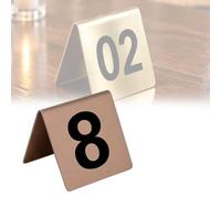numéro Lot De 10 Panneaux De Numéro De Table Double Face, 5, 6, 7 Cm, Chiffres De Table À Surface Dorée/marron/marqueurs De Restaurant(C-41-50,L W 7X7CM)