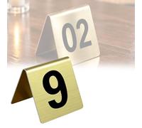 numéro Lot De 10 Panneaux De Numéro De Table Double Face, 5, 6, 7 Cm, Chiffres De Table À Surface Dorée/marron/marqueurs De Restaurant(A-31-40,L W 6X6CM)