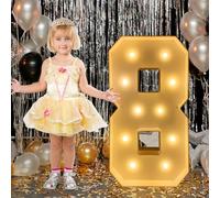 Numéro lumineux de chapiteau de 7 m, grand panneau LED pour fête, décorations d'anniversaire, remise de diplôme, bal, fête prénatale (numéro 8)