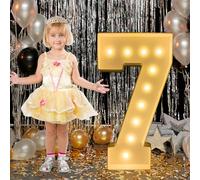 Numéro lumineux de chapiteau de 7 m, grand panneau LED pour fête, décorations d'anniversaire, remise de diplôme, bal, fête prénatale (numéro 7)