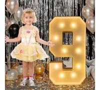 Numéro lumineux de chapiteau de 7 m, grand panneau LED pour fête, décorations d'anniversaire, remise de diplôme, bal, fête prénatale (numéro 9)