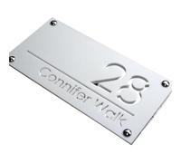 Numéro Maison,Numero de Maison Exterieur Numéro De Rue Personnalisé For L'extérieur Avec Clous, Plaque Personnalisée En Acrylique Découpée Au Laser 3D, Panneau Porte(White-silver,20x40cm)