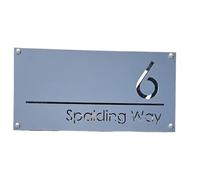 Numéro Maison,Numero de Maison Exterieur Numéro De Rue Personnalisé For L'extérieur Avec Clous, Plaque Personnalisée En Acrylique Découpée Au Laser 3D, Panneau Porte(Gray-silver,20x40cm)