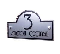 NuméRo Maison Personnaliser l'adresse de la maison moderne Plaque Numéro porte Signes Nom Plaques Effet verre Acrylique(Type 11,10cm x 14cm)