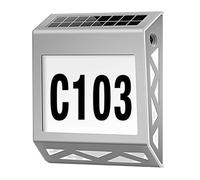 Numéro Maison Solaire, Numéro De Maison Éclairage Solaire En Acier Inoxydable Avec LED 3 Modes Et Capteur Crépusculaire, Étanchéité IP44