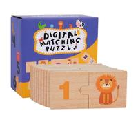 Numéro mathématique puzzle numéro mathématiques numérotés 1-10 jeux de manipulation mathématiques en bois | Activités d'apprentissage préscolaire, outil d'apprentissage précoce, multiprimes