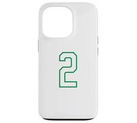 Numéro n ° 2 Équipe Sportive Verte Blanche Coque pour iPhone 13 Pro