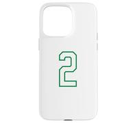 Numéro n ° 2 Équipe Sportive Verte Blanche Coque pour iPhone 15 Pro Max