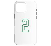 Numéro n ° 2 Équipe Sportive Verte Blanche Coque pour iPhone 16 Pro Max