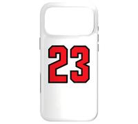 Numéro n ° 23 Numéro d'équipe Sports Black Red Coque pour iPhone 17 Pro Max