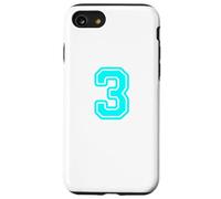 Numéro n ° 3 Numéro universitaire de l'équipe sportive cyan Coque pour iPhone SE (2020) / 7 / 8