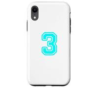 Numéro n ° 3 Numéro universitaire de l'équipe sportive cyan Coque pour iPhone XR