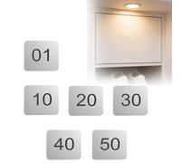numéro Numéros D'armoire De Casier Carrés Noir Or Argent, Étiquettes De Signalisation De Table Gravées - Numéros 1-10 1-20 1-30 1-40 1-50(Silver-1-40,L 12 CM W 8 CM)