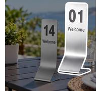 numéro Numéros De Table À Chiffres Double Face 6x21 CM, 1-10 1-30 1-100 Supports De Panneaux De Table De Mariage, Marqueurs De Signalisation(Silver-01-33)