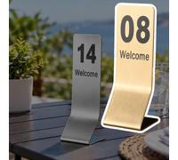 numéro Numéros De Table À Chiffres Double Face 6x21 CM, 1-10 1-30 1-100 Supports De Panneaux De Table De Mariage, Marqueurs De Signalisation(Gold-01-48)