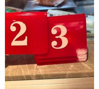numéro Numéros De Table De Style Tente Pour Mariage, 85X65Mm 100X80Mm, Table En Acrylique Numérotée Rouge, Panneaux En Plastique Double Face(1-90,W L 100X80 MM)
