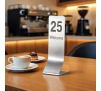 numéro Panneau De Table Numéroté En Acier Inoxydable 01-10 01-30 01-50 01-80 01-100, Numéros De Table Autoportants/marqueurs De Table(01-43,W H 6X21 CM)