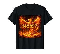 Numéro Phénix né de Sept 142857 T-Shirt Graphique avec Valeur, Homme, Noir, M