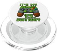 Numéro Pixel Gamer 15e Anniversaire garçon 15 Ans PopSockets PopGrip pour MagSafe
