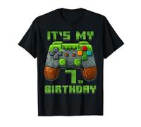 Numéro Pixel Gamer 7e Anniversaire garçon 7 Ans T-Shirt