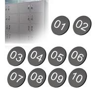 numéro Plaques numérotées de casier en acrylique noir, panneau de porte de table circulaire, numéro chambre de maison 1-10 1-30 -1-50 1-100(1-80 D 3.5 CM)