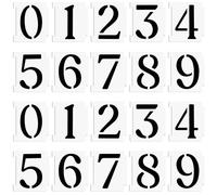 Numéro Pochoir, 20 pièces Pochoirs Chiffres, 8 cm Plastique Réutilisable Pochoir de Lettres Alphabet, Pour peinture sur mur, décoration d'intérieur