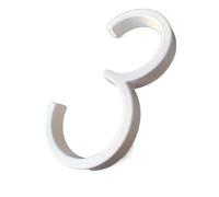 Numero Porte 125mm Blanc Flottant Maison Numéros Plaque De Porte Lettres En Métal Adresse Signe Plein Air Rue Numéro for La Boîte Aux(Number 3)