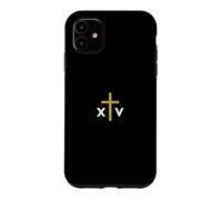Numéro Romain du Pape Léon XIV avec Croix Fine Jésus Coque pour iPhone 11