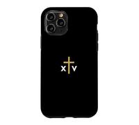 Numéro Romain du Pape Léon XIV avec Croix Fine Jésus Coque pour iPhone 11 Pro