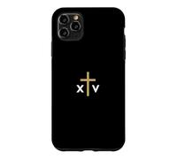 Numéro Romain du Pape Léon XIV avec Croix Fine Jésus Coque pour iPhone 11 Pro Max