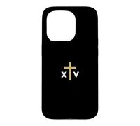 Numéro Romain du Pape Léon XIV avec Croix Fine Jésus Coque pour iPhone 15 Pro