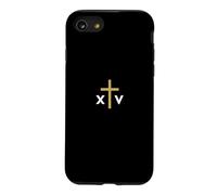 Numéro Romain du Pape Léon XIV avec Croix Fine Jésus Coque pour iPhone SE (2020) / 7/8
