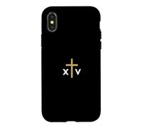 Numéro Romain du Pape Léon XIV avec Croix Fine Jésus Coque pour iPhone X/XS