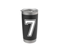 Numéro Seven #7 Uniforme d'équipe sportive anniversaire anniversaire Gobelet isotherme en acier inoxydable double paroi