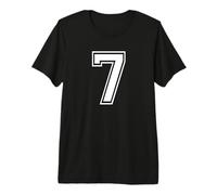 Numéro Seven #7 Uniforme d'équipe Sportive Anniversaire Anniversaire T-Shirt Haut de Gamme