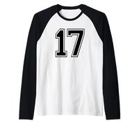 Numéro Seventeen #17 - Uniforme de l'équipe de Sport - Anniversaire 17 Manche Raglan
