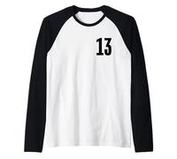 Numéro Treize #13 Uniforme de l'équipe Sportive Anniversaire 13 Manche Raglan
