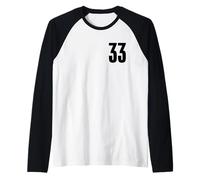 Numéro Trente Trois #33 Uniforme de l'équipe Sportive Anniversaire 33 Manche Raglan