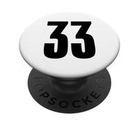 Numéro Trente Trois #33 Uniforme de l'équipe Sportive Anniversaire 33 PopSockets PopGrip Adhésif