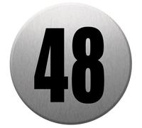Numéroderue48 - Gris Brossé 10x10cm - Sticker/Autocollant