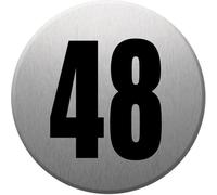 Numéroderue48 - Gris Brossé 10x10cm - Sticker/Autocollant