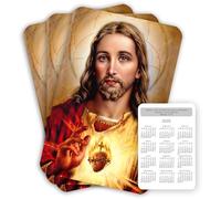 Numerophi Calendrier 2025 du Sacré-Cœur de Jésus, Annuaire de Poche, Estampita Foi chrétienne