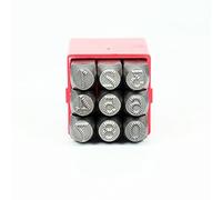 Numéros 3/4/5mm joint en acier en pointillé, poinçon de timbre de numéro de châssis de voiture timbre de poinçon en acier/timbre de point de matrice, 9 pièces/boîte, numéros 4 MM